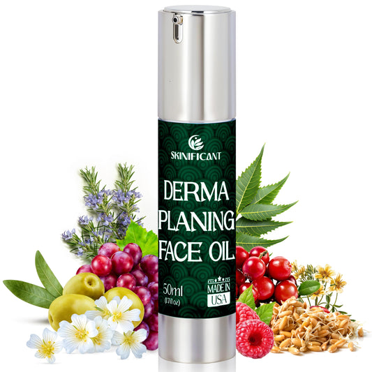 Skinificant Face Oil for Dermaplaning - Premium Dermaplane Oil - Smooth Face Shaving Oil for Women - Suitable for all Skin Types - Airless Pump (1.7oz)