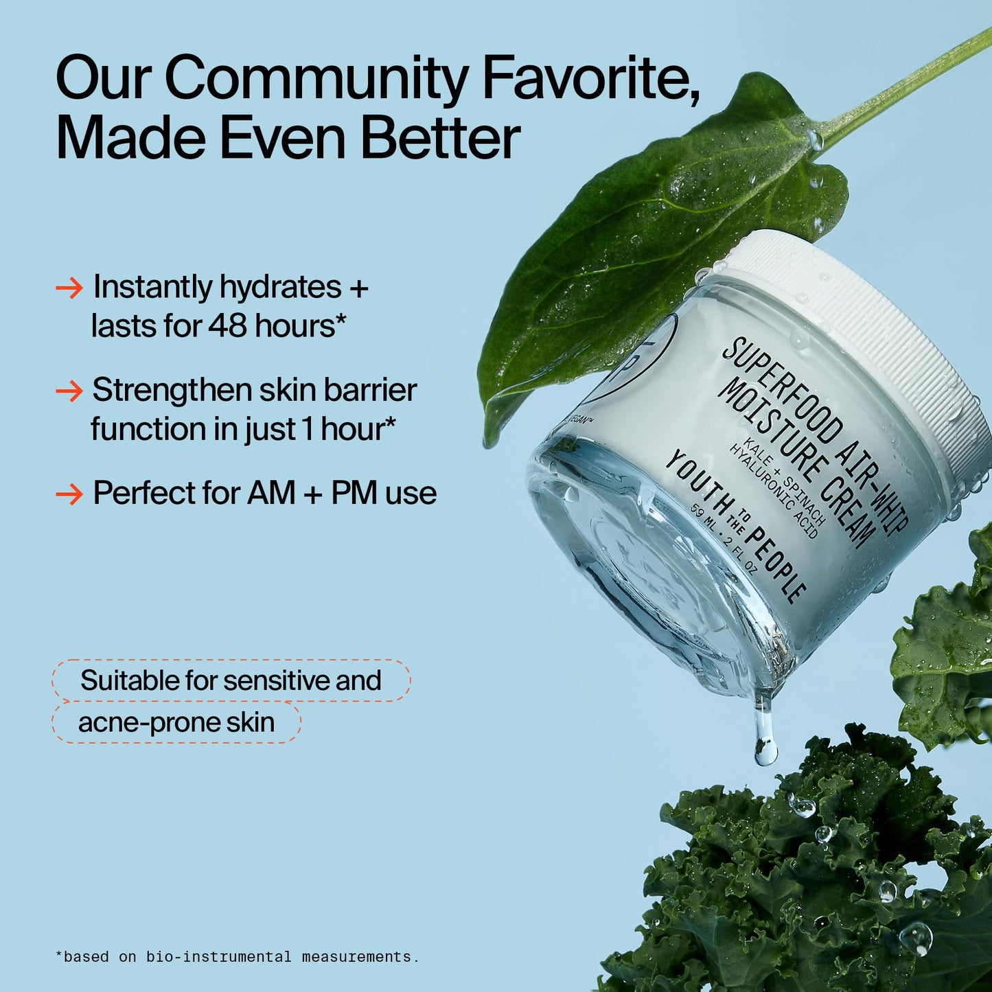 Youth To The People Superfood Daily Duo Kit - Travel Size Superfood Cleanser (2oz) + Air-Whip Moisture Cream (2oz) - Dewy Hydration - Vegan Face Wash + Face Cream Moisturizer Skincare Gift Set