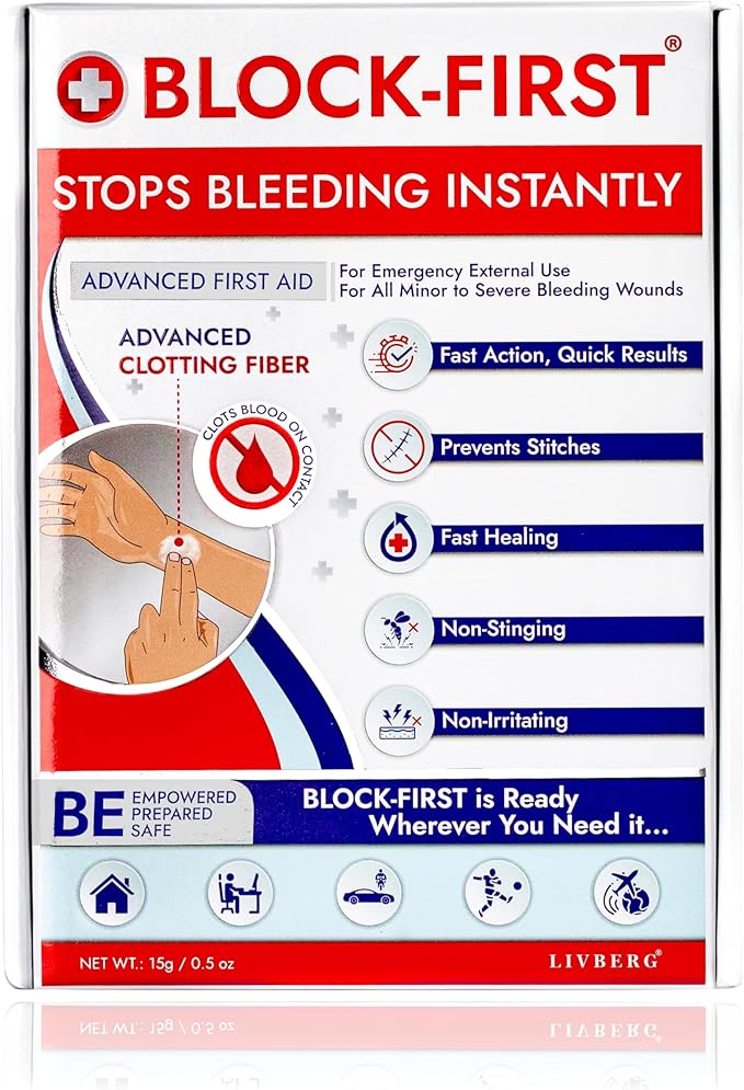 Advanced First Aid Kit– Stops Bleeding Instantly & Prevents Stitches, Emergency Trauma Medical Kit for Home, Car, Travel, Camping, Hiking, Office, Sports, Outdoor Survival, Multi-Use Pack