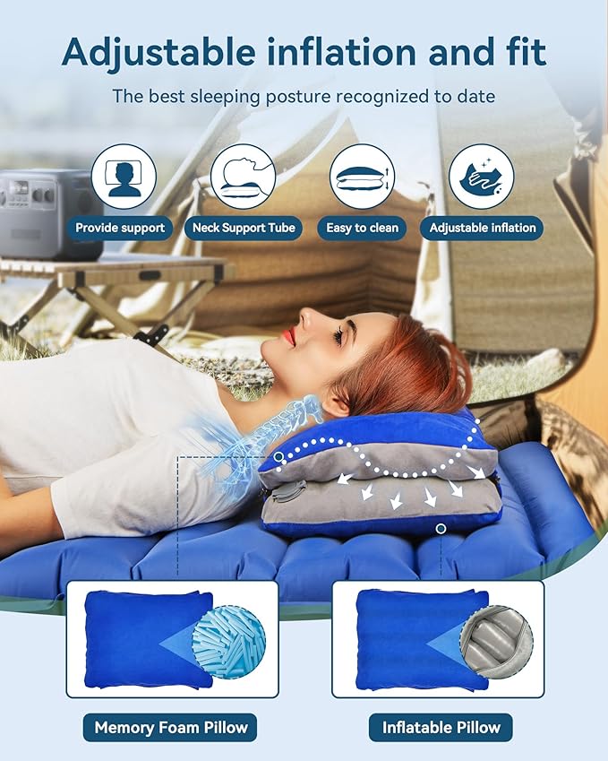 JefDiee Lumbar Support Pillow with Memory Foam and Washable Cover Travel Lumbar Pillow for Car, Office Chair Back Support Office Chair Back Support for Reducing Lower Back Pain(Azure, Standard)