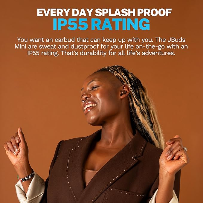 JLab JBuds Mini Tones True Wireless Bluetooth Earbuds + Charging Case, (4625 W), IP55 Sweat and Dust Proof, Bluetooth Multipoint, Be Aware Audio, 3 EQ Sound Settings, Crystal Clear Calls