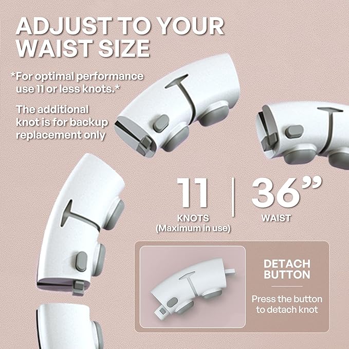 30/12 Knots, Upgraded Magnetic Lock Weighted Hula Hoop for Adults Weight Loss, Infinity Hoop Plus Size, Children Adults Home Outdoors, Fitness Exercise, Abdominal Toner