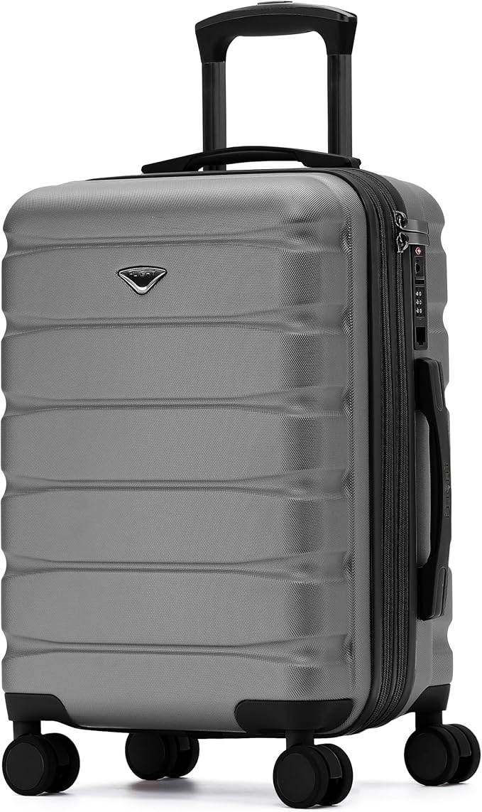 22x14x9" Expandable Carry On Suitcase Hardside TSA Lock USB C Port Lightweight Luggage Silent Double Spinner Wheels Maximum Overhead Carry-On Bag For American & United Approved Airlines