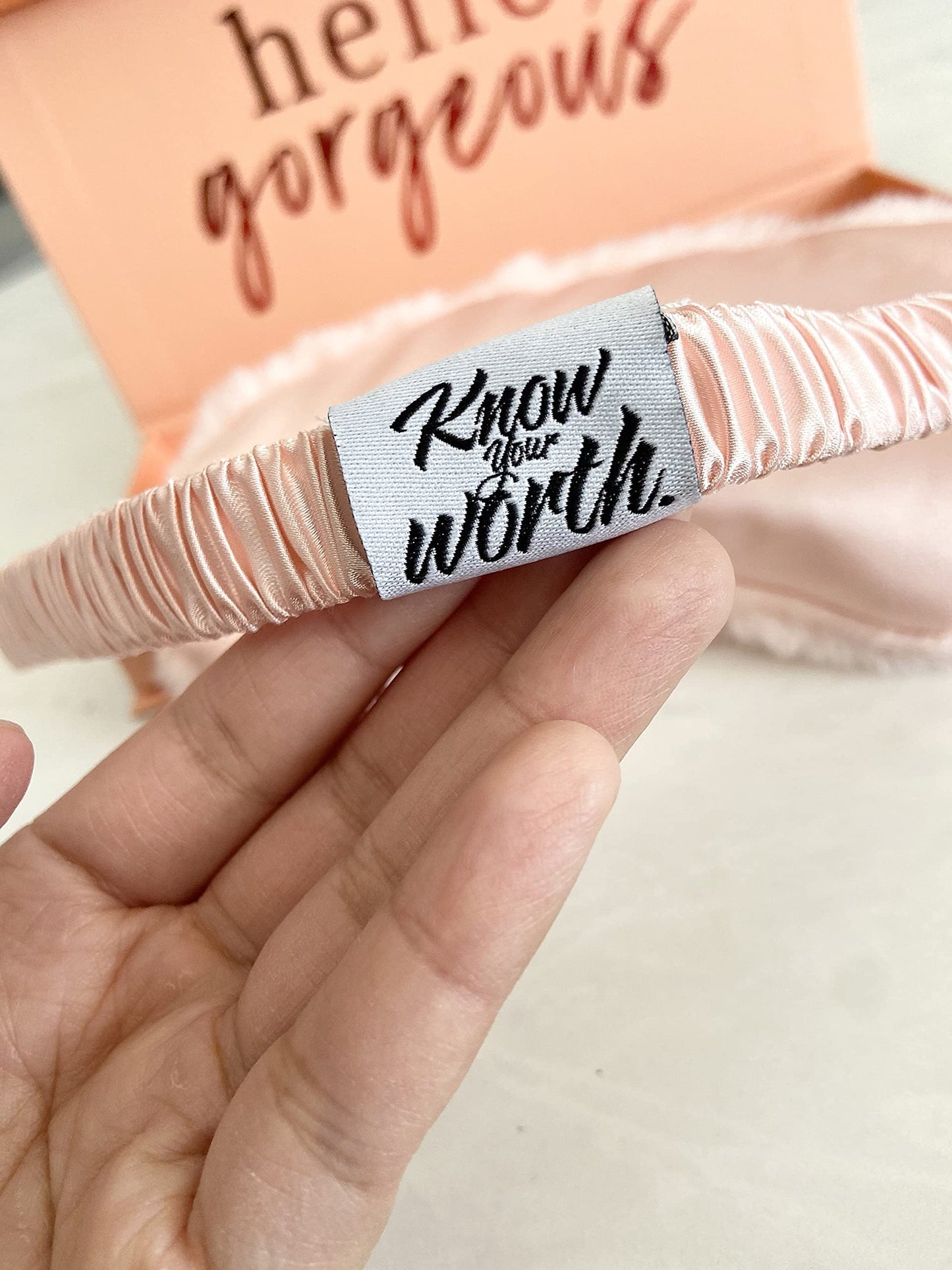 Know Your Worth 100% Mulberry Silk Sleep Eye Mask + Luxury Gift Box - Soft Faux Fur on One Side, Silk on Other - 100% Blackout - Best Gift for Her