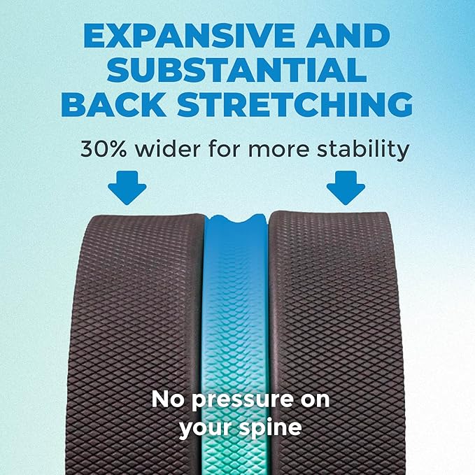 Chirp Wheel XL and Foam Roller Bundle - Ultimate Comfort for Deep Tissue Back Massage, Enhanced Stability with Wider Back Stretcher and Plush Cushion, Spinal Protection, Trigger Point Pressure Relief.