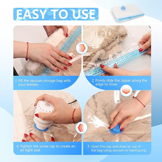 10 Pack XXL Jumbo Vacuum Storage Bags with Electric Air Pump, Space Saver Bags,Compression for Comforters and Blankets,Duvets,Pillows,Travel(47.2x35 in)