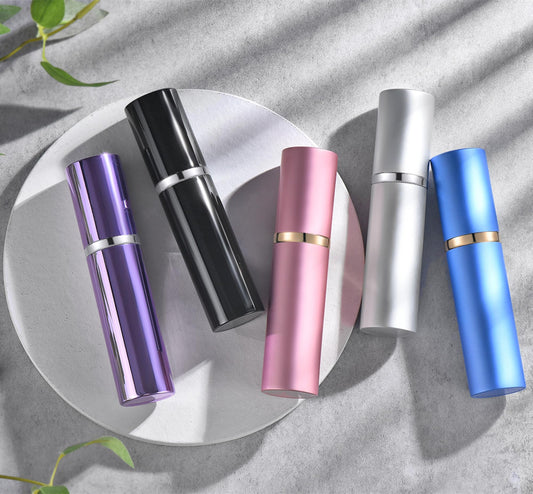 Yikimyfo 5 Pcs Travel Size Perfume Atomizer, 10ml/0.34oz Refill Bottle Mini Cologne Spray Bottle Refillable Perfume Bottle for Travel and Party with Tool