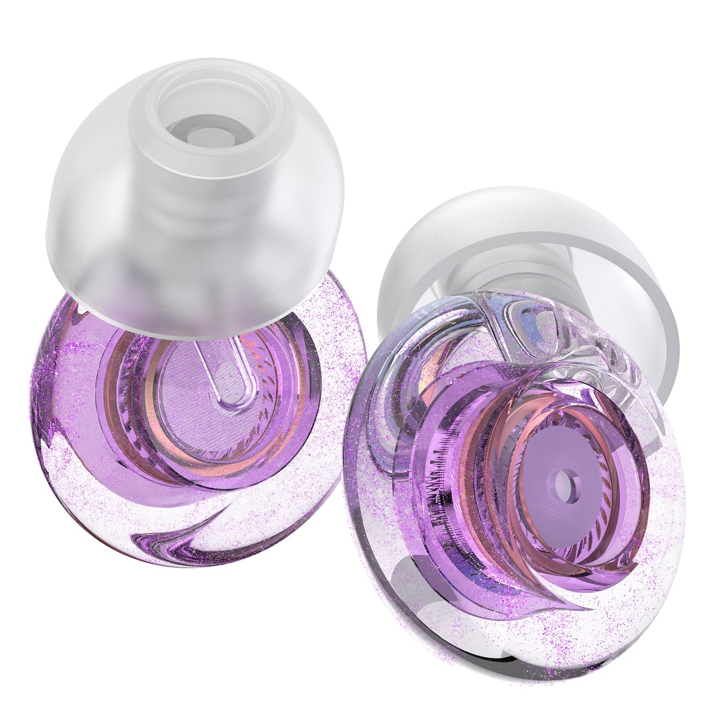 Ear Plugs for Concerts, 2 Pack High Fidelity Ear Plugs, Reusable Silicone Earplugs for Concert, Rave, Work, Musicians, 5 Pair Ear Tips in S/M/L, 18-25 dB Concert Ear Plugs for Noise Cancelling(Purple)