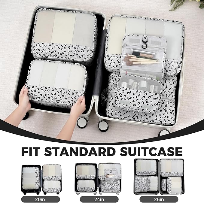 BAGAIL 9 Set Packing Cubes Luggage Packing Organizers for Travel Accessories