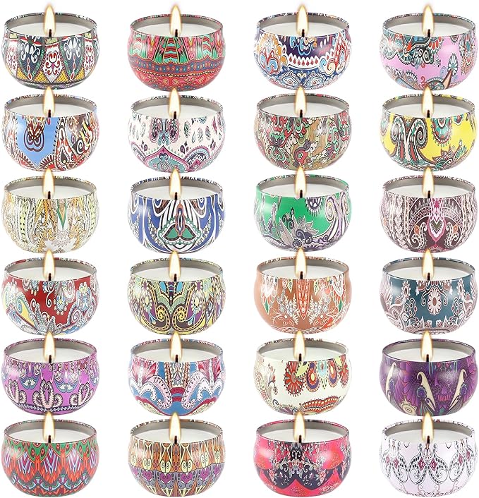 24 Pack Scented Candles Gift Set for Women, 2.5 oz Aromatherapy Candle Gift Sets for Mom,Soy Candle Set for Mother, Women, Friends and Coworkers