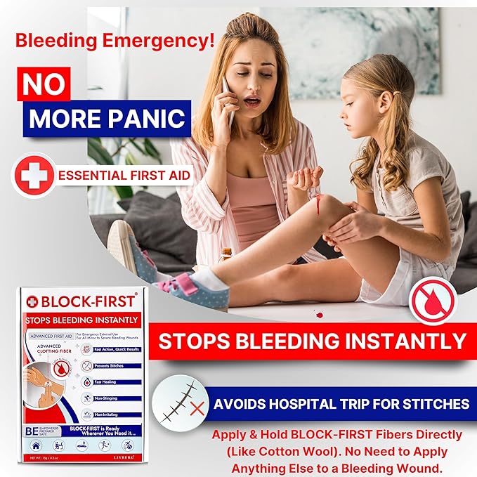 Advanced First Aid Kit– Stops Bleeding Instantly & Prevents Stitches, Emergency Trauma Medical Kit for Home, Car, Travel, Camping, Hiking, Office, Sports, Outdoor Survival, Multi-Use Pack