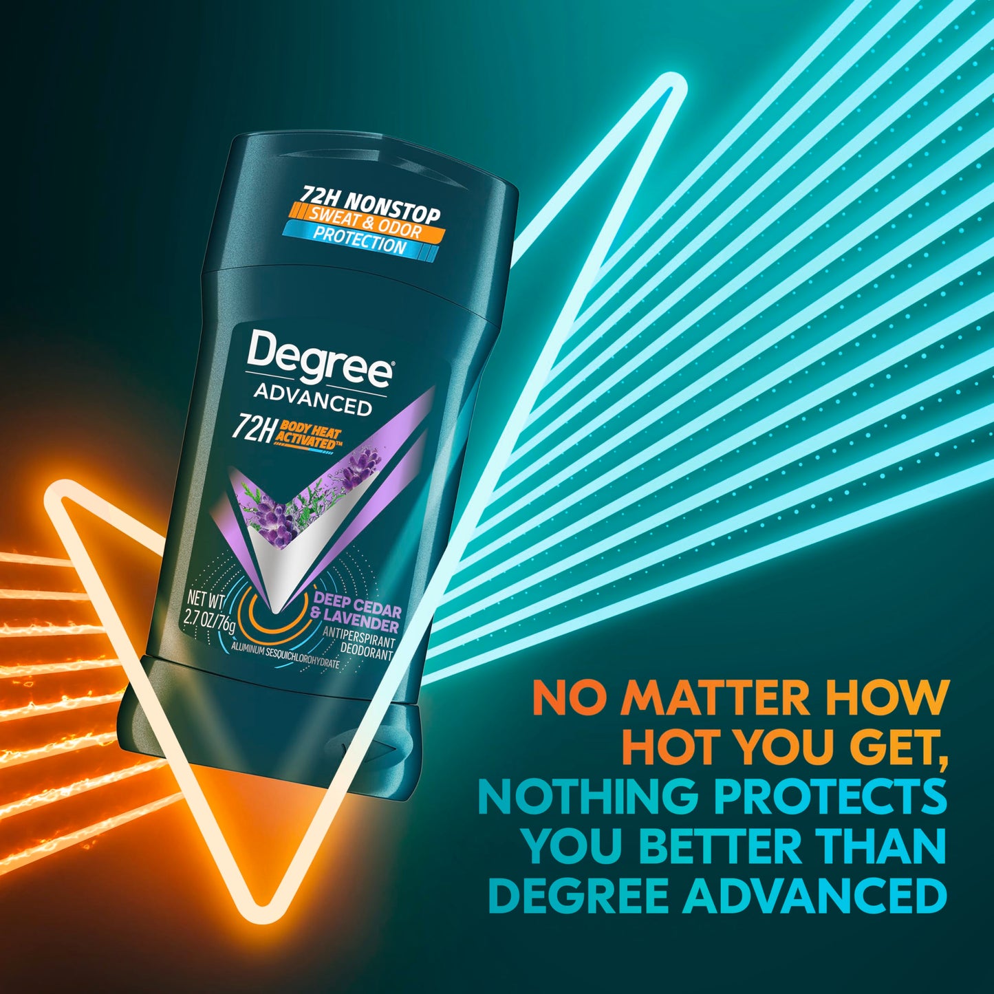 Degree Men Antiperspirant Deodorant Stick Deep Cedar & Lavender 4 Count 72-Hour Sweat and Odor Protection Deodorant for Men With Body Heat Activated Technology 2.7 oz