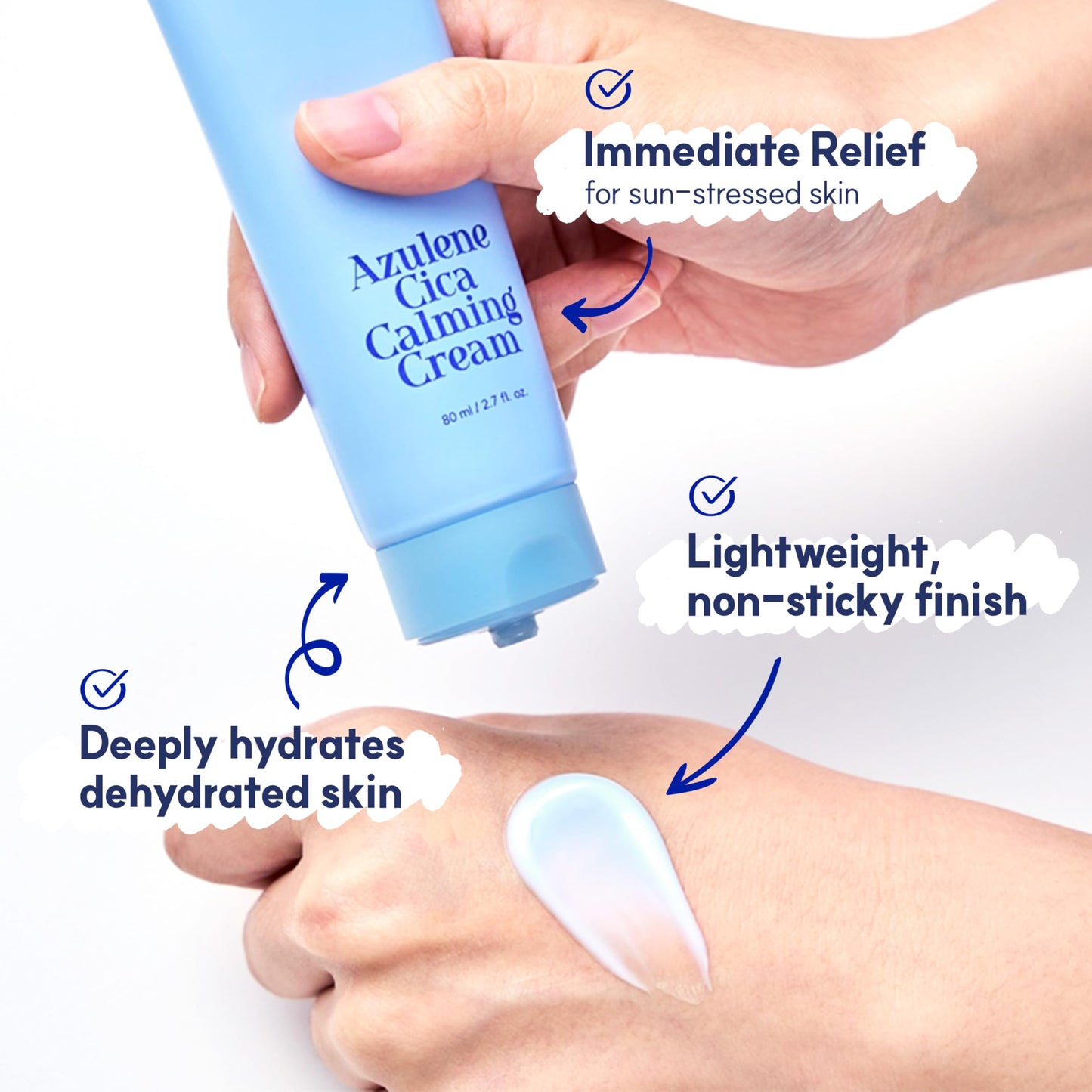 AFTERLAB Azulene CICA Calming Cream - Soothing Facial Moisturizer for Redness Relief and Skin Hydration, Korean Skin Care for Sensitive Skin, 2.7 fl.oz/ 80ml