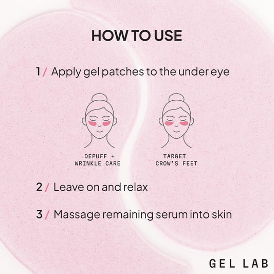 Gel Lab RENEW Retinol & Collagen Under Eye Patches - Korean Skincare Hydrating Eye Mask for Fine Lines, Wrinkles, Firming, Brightening - 60 Patches