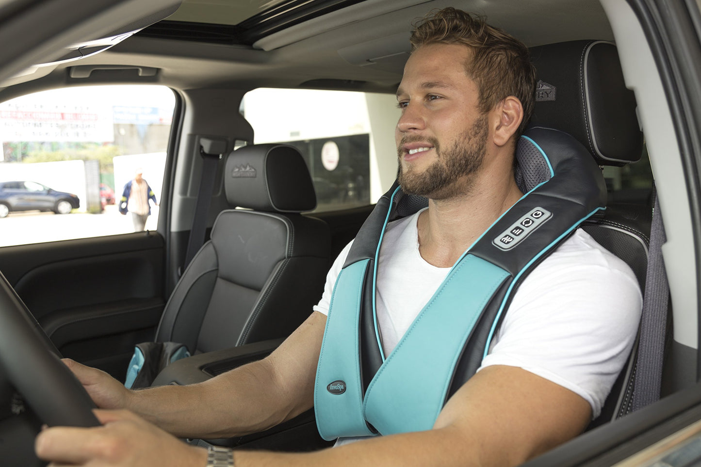 InvoSpa Shiatsu Neck and Back Massager with Heat - Deep Kneading Pillow for Massage - Electric Full Body Massager