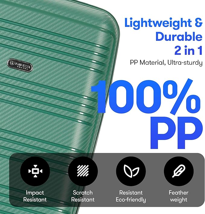 4 Piece Hardshell Expandable Luggage Sets with Spinner Wheels TSA Lock,Large Suitcases with Wheels, 20inch 25inch 29inch, Green