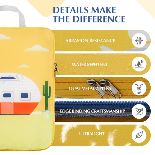 Gonex Compression Packing Cubes, 4pcs Expandable Storage Travel Luggage Bags Organizers, Travel Cubes for Suitcase Carry On (RV)