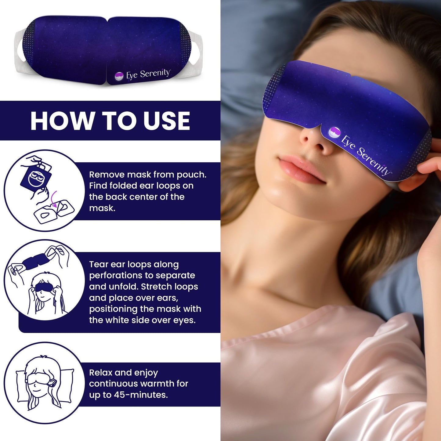 Steam Eye Mask Self-Heating Warm Compress for Dry Eye, Fast Relief for Stye, Puffy Sensitive Eyes - Moist Heat Mask for Sleep, 15 Pack