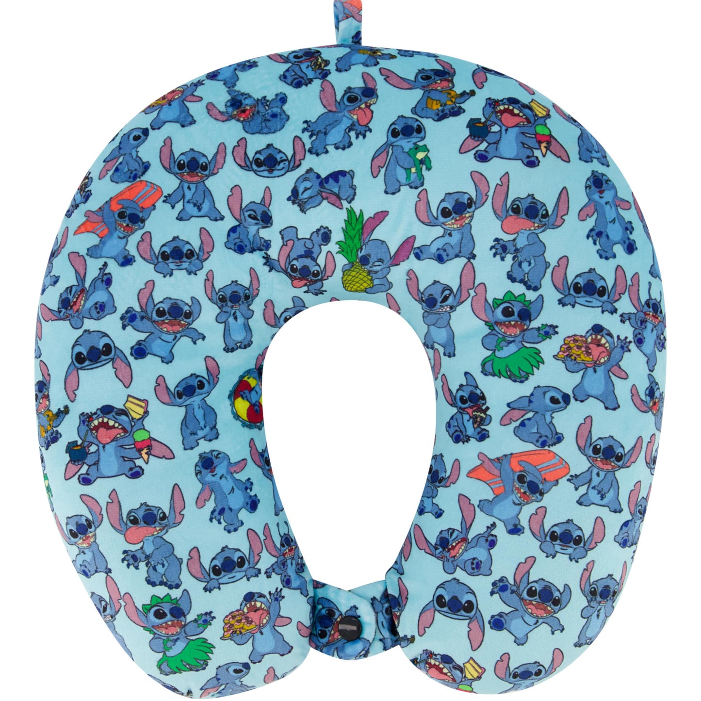 Disney Stitch Kids Travel Neck Pillow for Airplane, Car and Office Comfortable and Breathable, Blue