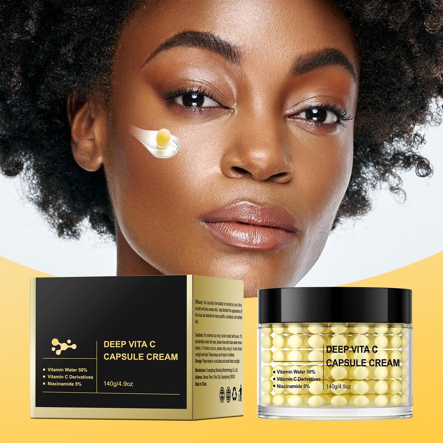 OUPEICHARM Deep Vitamin C Capsule Face Cream,Moisturizer Capsule Facial Cream,Hydrating Night Face Cream Skincare 4.9 OZ