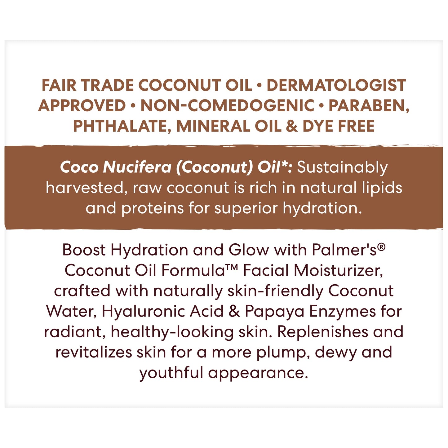 Palmer's Coconut Oil Formula Coconut Water Face Moisturizer, 1.7 Ounce Jar