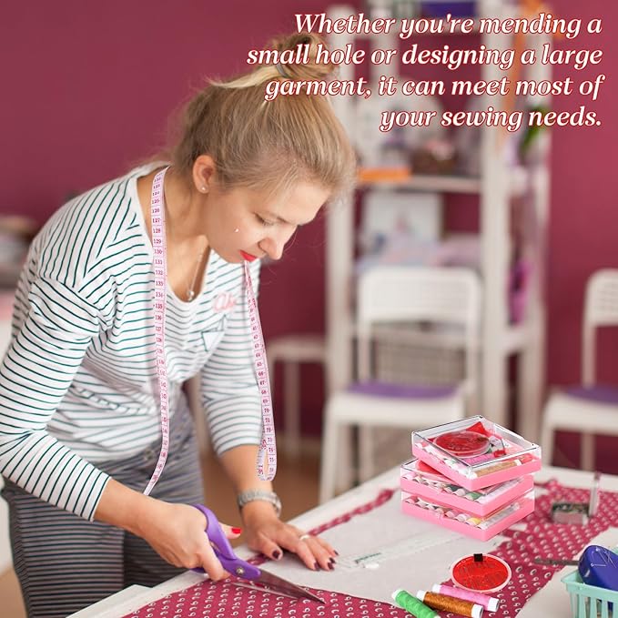 Knitgrip 24 Pack Small Sewing Kit Bulk Emergency Sewing Kit Mini Storage Box with Threads Scissors Needles for Home Travel Beginner