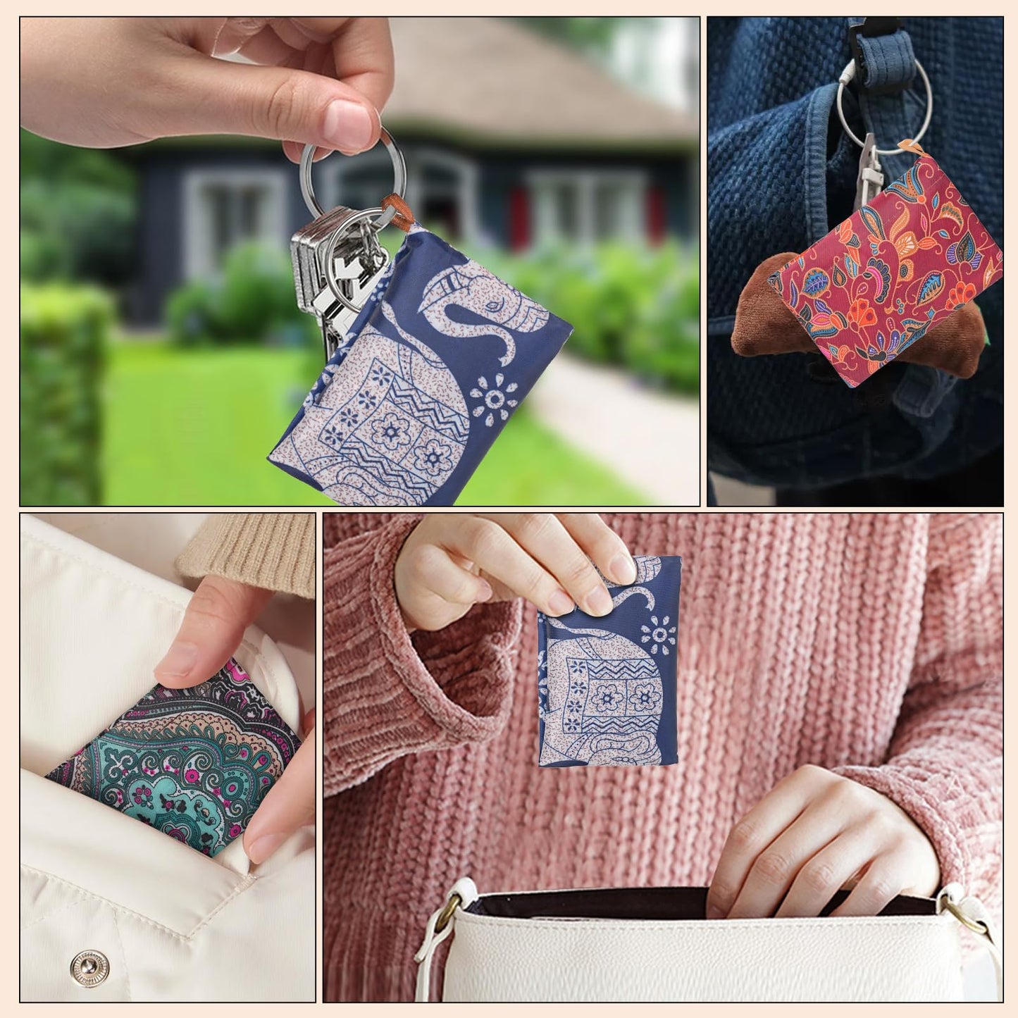 gracefuLife Foldable Grocery Bag Set of 3, Large Capacity 22x15in, Holds up to 44lb,Reusable Shopping Bags For Travel, Storage, and More, Soft Fabric with vivid Patterns