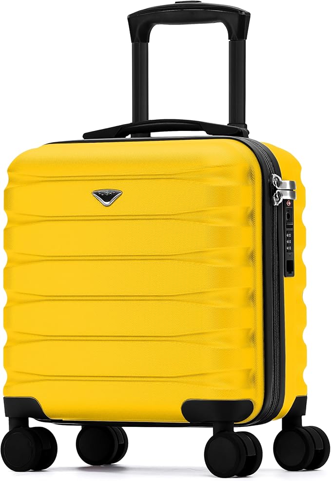 Carry On Suitcase Hardside TSA Lock & USB Port Silent Double Spinner Wheels Maximum Underseat Carry-On Bag For Virgin & South West Approved Airlines( 16.25x13.5x8" ,Yellow )