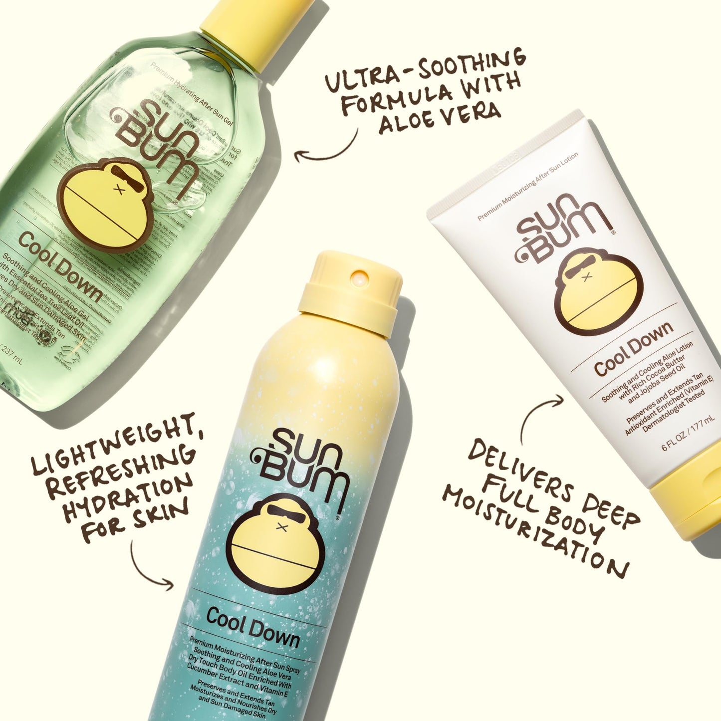 Sun Bum Cool Down Aloe Vera Gel - Vegan After Sun Care to Soothe and Hydrate Sunburn - 8 oz