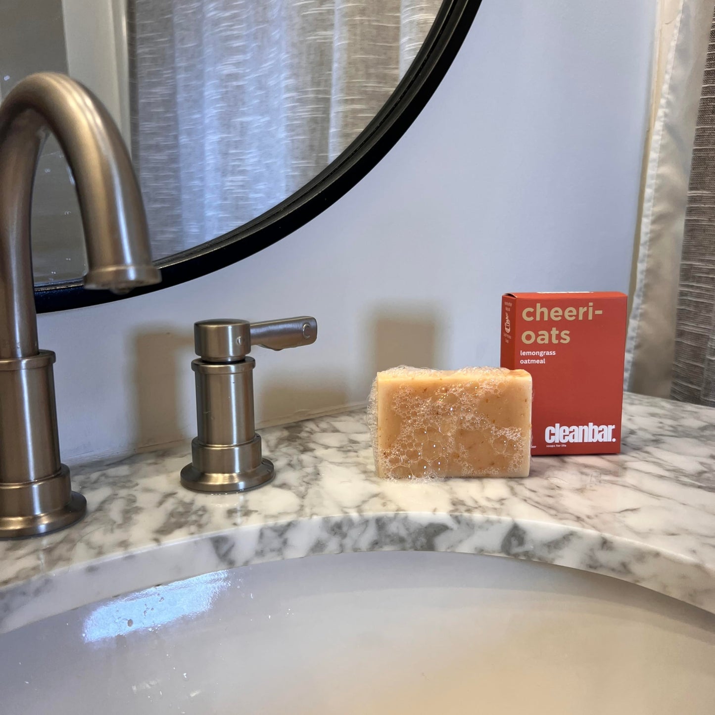 Cleanbar All-Natural Bar Soap -Cheeri-Oats - Lemongrass, Lavender, Rosemary, and Oatmeal Exfoliating Bar Soap