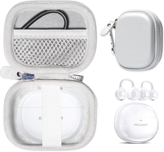 CaseSack Case for King Lucky i121 Clip on Earbuds Open Ear Wireless Bluetooth 5.4 Headphones (White)
