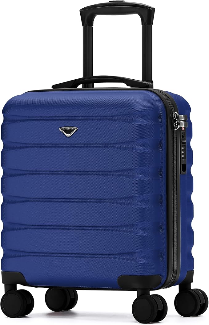 Carry On Suitcase Hardside Built In TSA Lock & USB Port Silent Double Spinner Wheels Maximum Underseat Carry-On Bag For American & United Approved Airlines( 18x14x8" ,Navy )
