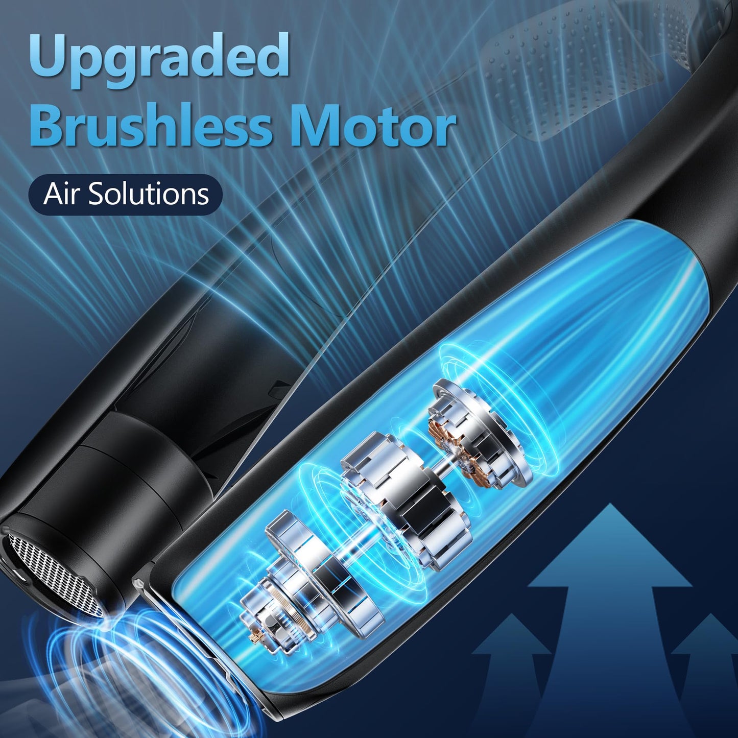 Rarekoas Portable Neck Fan, Hands-Free, 6 Speeds, 6000 mAh Battery, 360° Cooling Wearable Personal Fan, Rechargeable, Gifts for Women Men, Suitable for Indoor, Outdoor, Travel