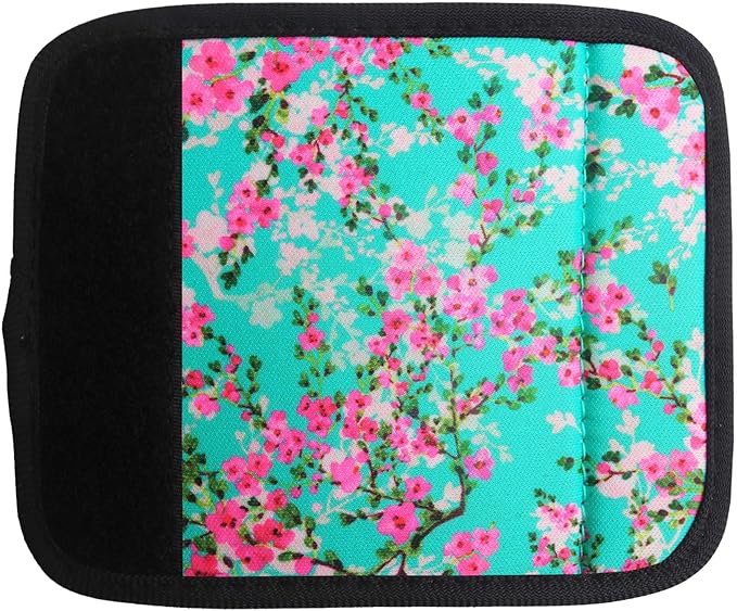 5 Pack Neoprene Luggage Handle Wraps Bright Luggage Tags/Identifiers/Marker/Grips Travel Accessories for Airplane/Flying/Luggage (Plum Blossom)