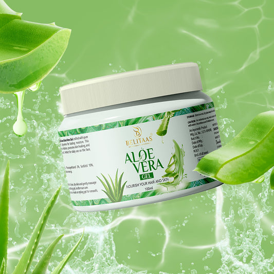 Belitaas 99% Pure Aloe Vera Gel, Hydrating & Soothing Multi-Purpose Gel for Face, Hair & Body, Non-Sticky After-Sun & Shaving Relief, Paraben-Free Unisex Skin Care, 100 g