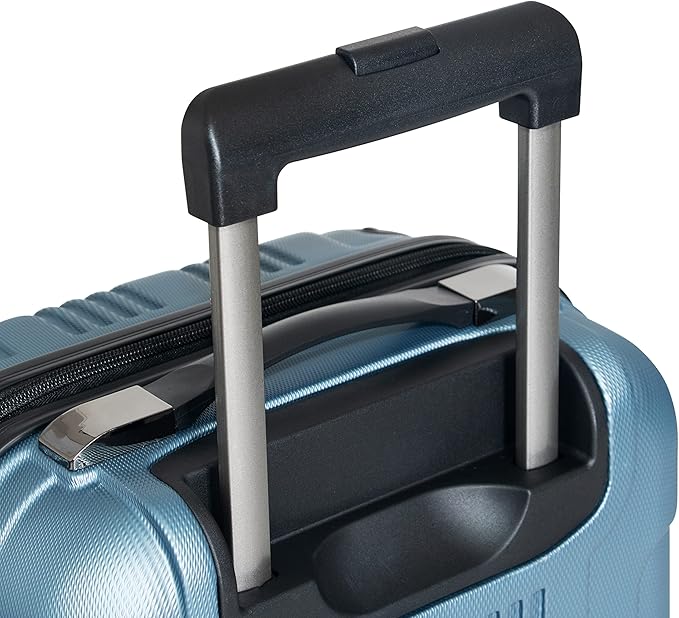 Kenneth Cole REACTION Out of Bounds Lightweight Hardshell 4-Wheel Spinner Luggage, Granite Blue, 20-Inch Carry On