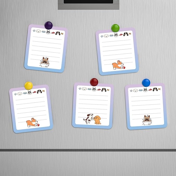 6 Pcs Funny Dog Magnetic Notepads for Refrigerator Dog Grocery List Magnet Pad for Fridge Magnet Pad Grocery Shopping List Teachers Coworkers Office Supplies, 2 Designs
