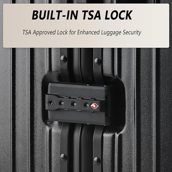 20 Inch Zipperless Carry On Luggage 22x14x9 Airline Approved with Spinner Wheels,Hard Shell Small Rolling Suitcase with TSA Approved for Travel Business Women Men,Black