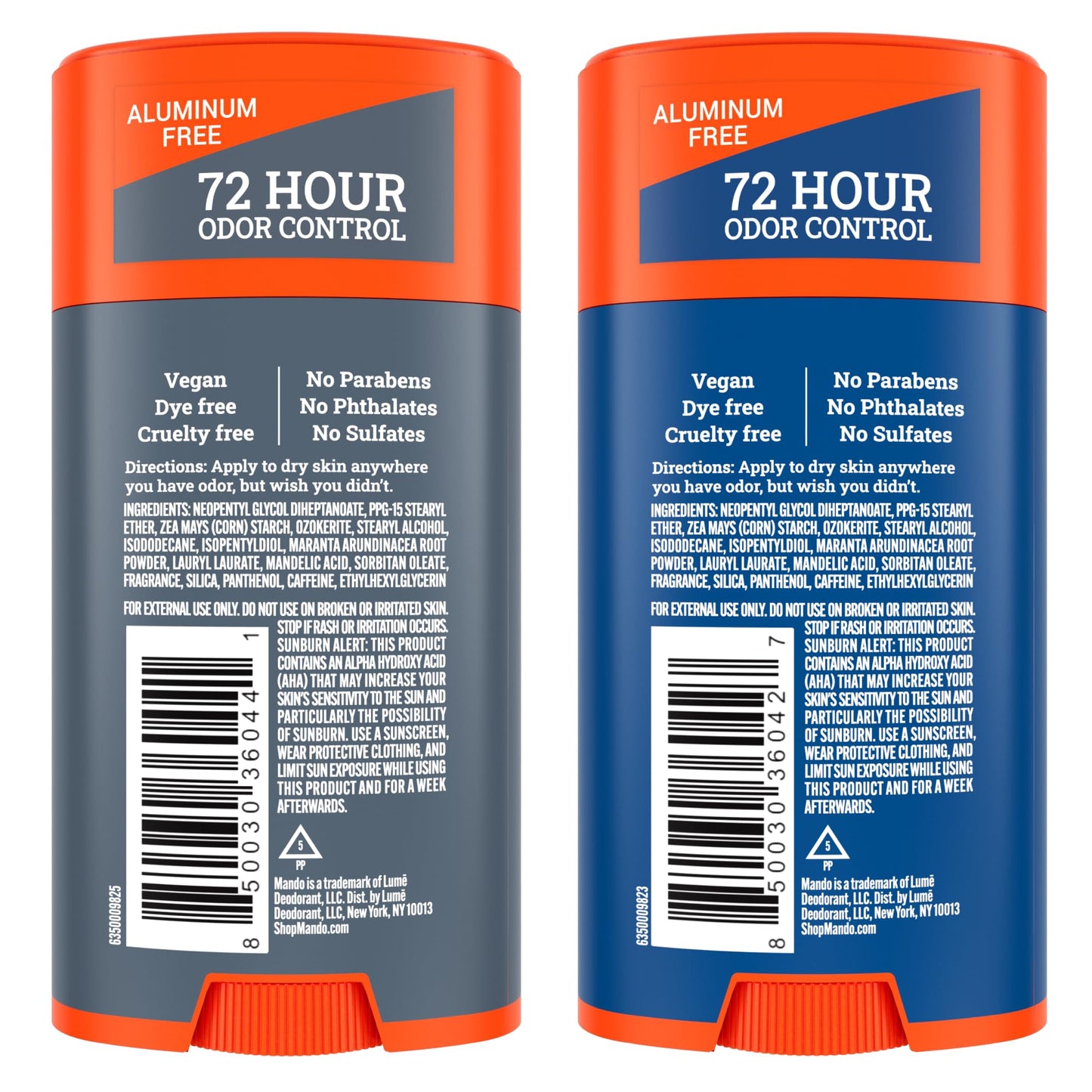 Mando Whole Body Deodorant For Men - Smooth Solid Stick - 72 Hour Odor Control - Aluminum Free, Baking Soda Free, Skin Safe - 2.6 Ounce (Pack of 2) (Mt Fuji & Pro Sport)