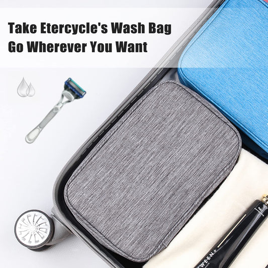 Etercycle Toiletry Bag for Women Men, Waterproof Hanging Toiletry Bags for Traveling, Portable Foldable Travel Wash bag with Hanging Hook, Shaving Bag for Bathroom Shower- Gray