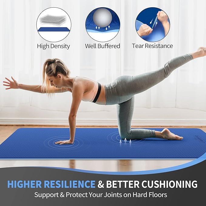 CAMBIVO Extra Wide Yoga Mat for Women and Men (72"/84"x 32"x 1/4") TPE Workout Mat, Non-slip Large Exercise Fitness Mat for Yoga, Pilates, Workout