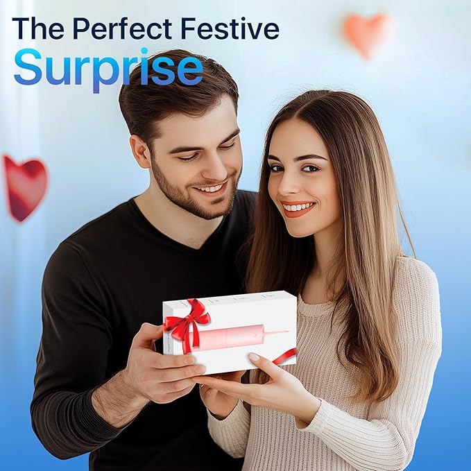 Bigsmile Pink Water Flosser Powerful Cordless Dental Irrigator for Kid Braces Travel Shower to Help Prevent Infections and Bad Breath Pick Floss IPX7 200ML (Pink)