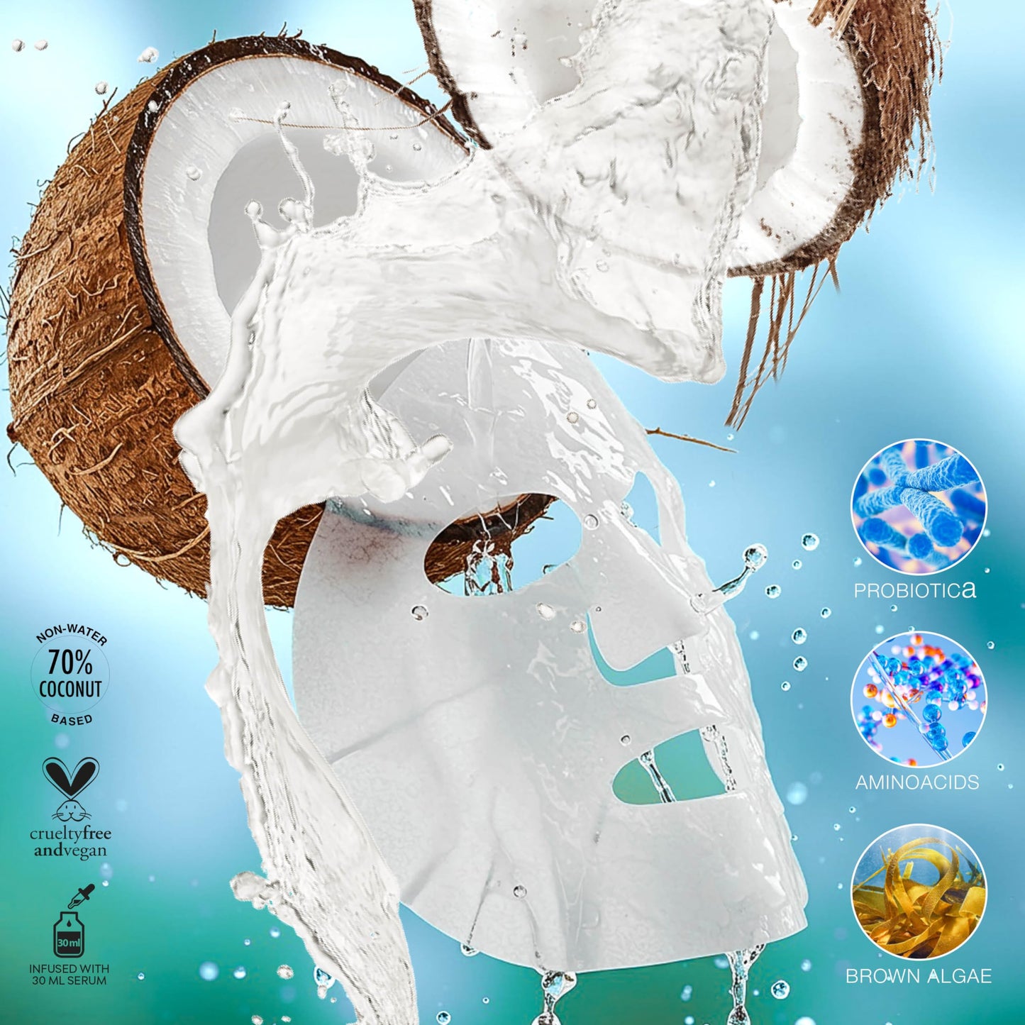 STARSKIN Red Carpet Ready Bio-Cellulose Face Mask – 4 Pack (40 g Each), Instant Hydration & Glass-Skin Glow, Coconut-Fermented Fiber, K-Beauty