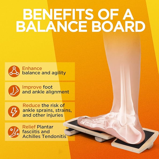 Ankle Balance Board Foot Strengthener Trainer for Sprained Ankle, Stability Exercises, Physical Therapy, Plantar Fasciitis Relief, Posture Correction, Balance Training