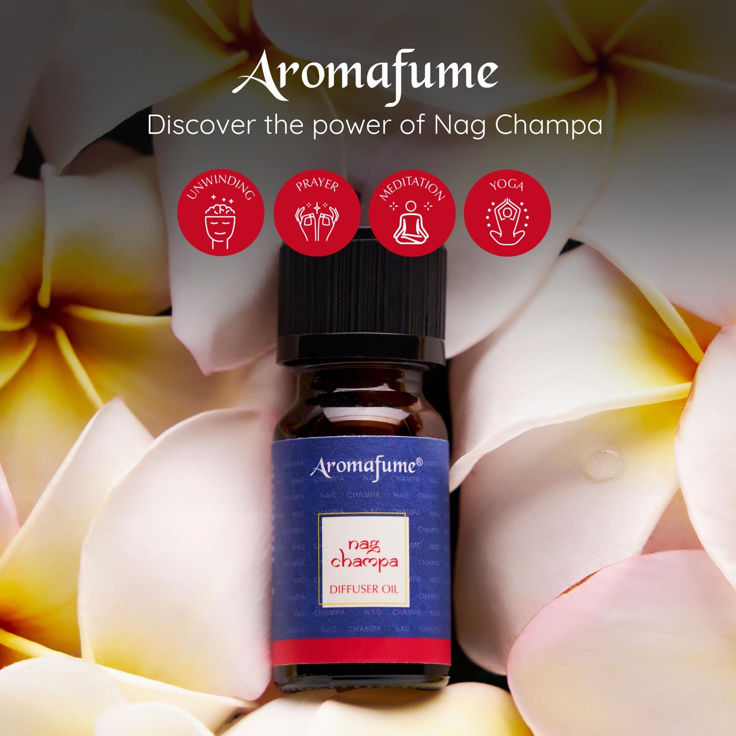 Nag Champa Essential Oil Diffuser Blend by Aromafume | 30ml/1 fl oz | Made with Sandalwood, Jasmine, Ylang Ylang & Champa Flower extracts | Meditative, Spiritual, Calming & Non-Toxic Nag Champa