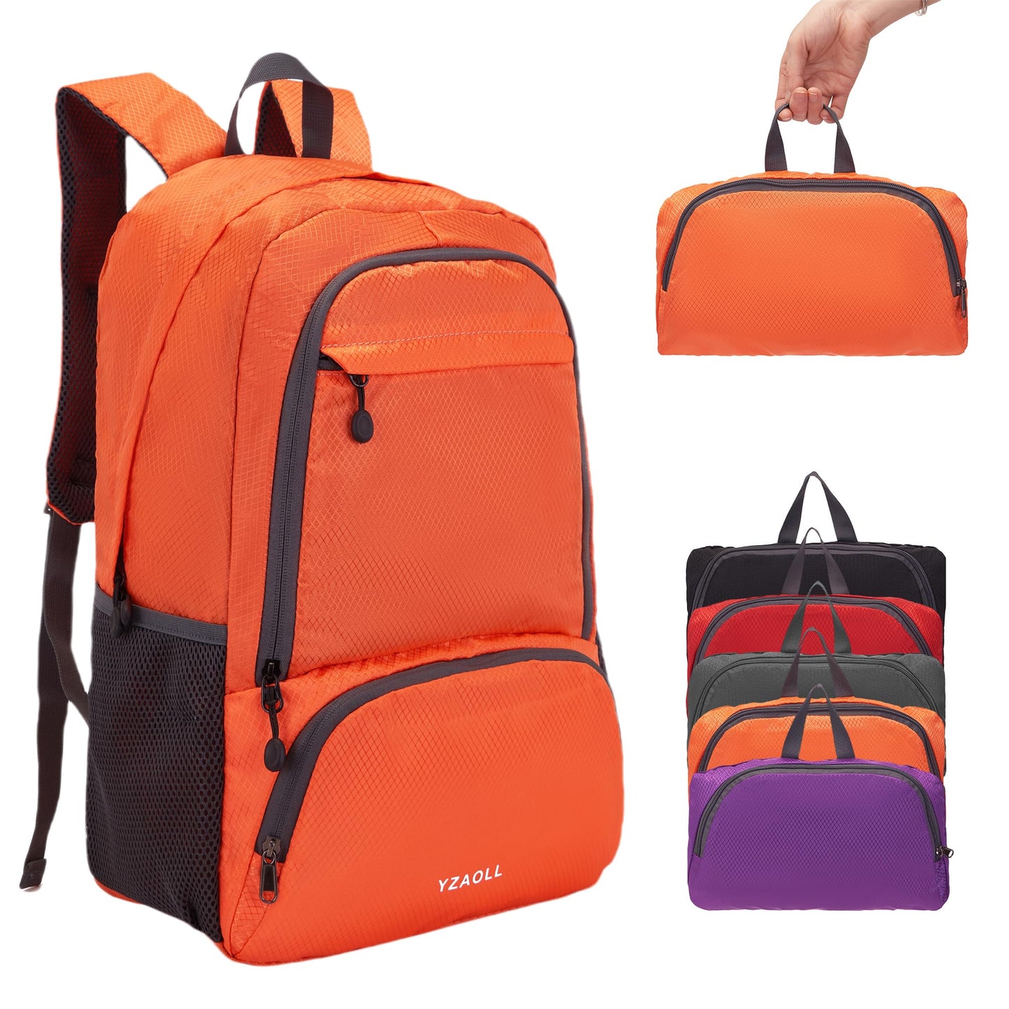 YZAOLL 30L Lightweight Packable Travel Hiking Backpack Daypack Foldable Backpack Water Resistant Daypack for Women Men