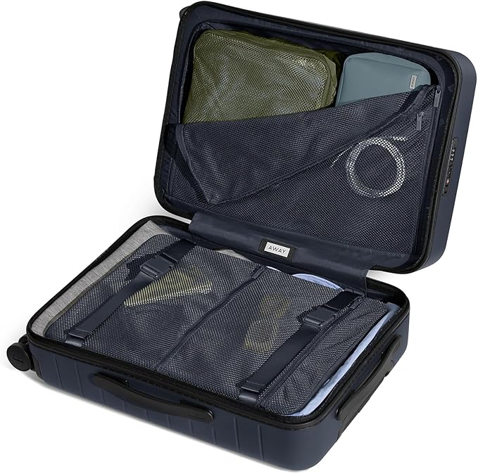 Away Bigger Carry-On Luggage, Lightweight Hardside Large Suitcase with Spinner Wheels, TSA Lock, Airline Approved, Navy Blue