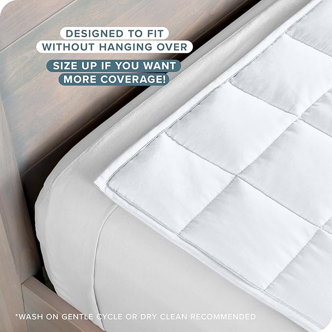 Bare Home Weighted Blanket Twin or Full Size 10lb (40" x 60") - All-Natural 100% Cotton - Premium Heavy Blanket Nontoxic Glass Beads (White, 40"x60")