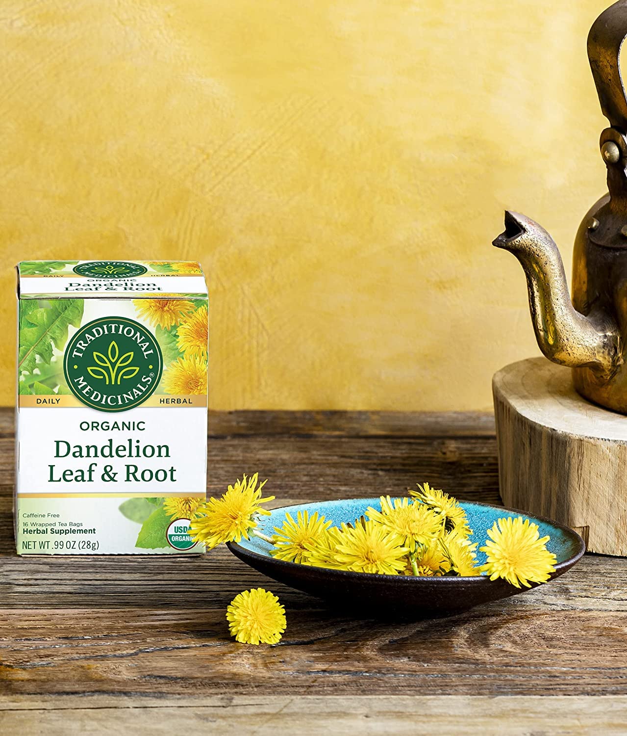 Traditional Medicinals Tea, Organic Dandelion Leaf and Root Tea, 16 Bags (Pack of 2)