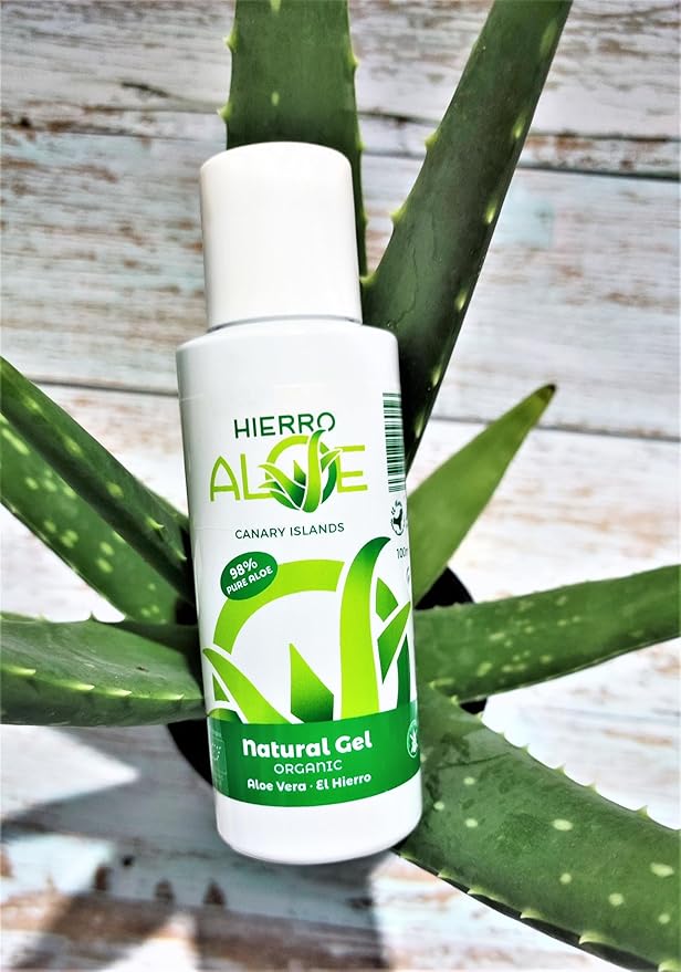 Aloe Vera Gel. Skin care. Lotion. Natural Gel 100 ml (98% Pure Aloe Vera Juice). 100% Pure Aloe transparent Gel Natural de Aloe Vera (organico) 98%. (3.4 Oz.)
